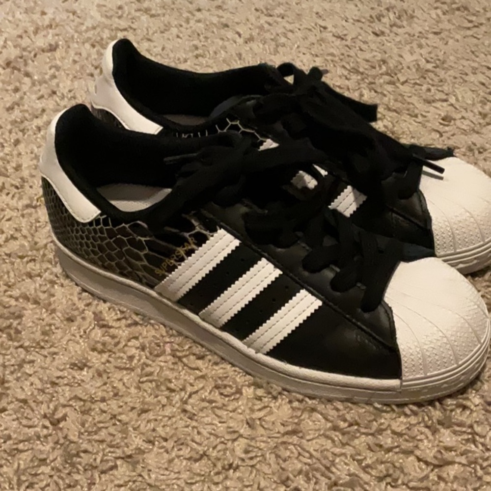Adidas Black and White Shell Toe Sneakers